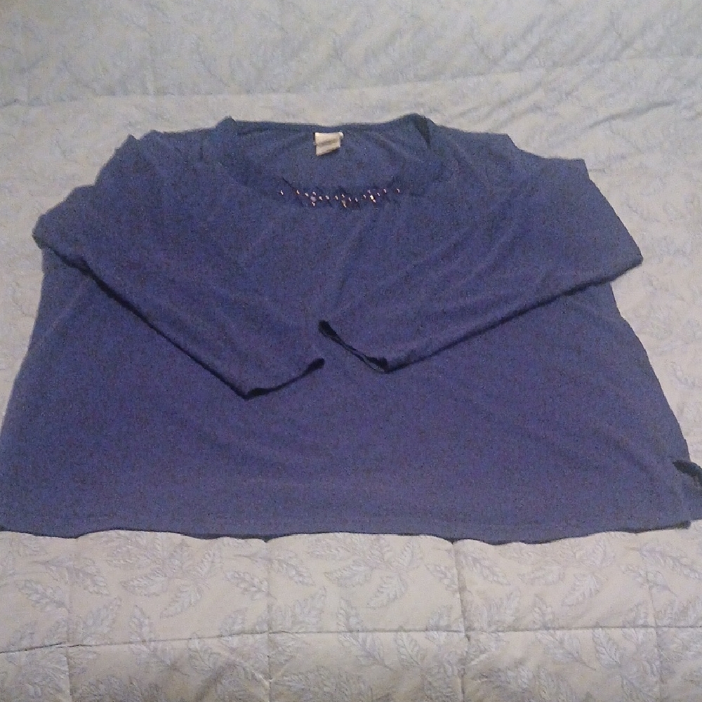 Just My Size Royal Blue Crewneck Long Sleeve Top Size 3X (22W-24W)